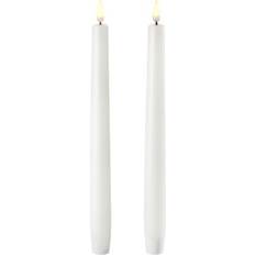 Uyuni Taper White LED-lys 25.5cm 2stk