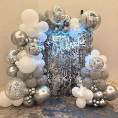 Silver Balloon Arches Shein 159pcs White Grey And Chrome Silver Balloon Garland Kit