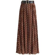 Polka Dots Skirts Shein Polka Dot Belted Waist Skirt - Elegant Retro