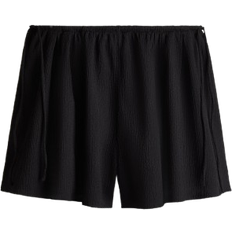H&M Crinkled Jersey Shorts - Black