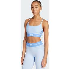 Dam - Yoga Underkläder adidas Hyperglam Rib Bralette - Glow Blue/Blue Fusion
