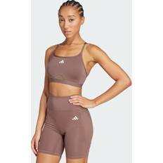 Adidas Brown Underwear adidas Aeroreact Training 3-Stripes Bra - Earth Strata