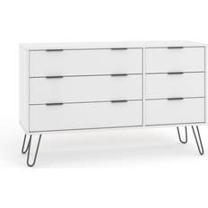 White Chest of Drawers Core Products Augusta White 3 Plus 3 Chest of Drawer 119.3x73.6cm