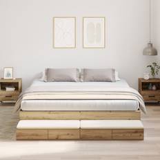 vidaXL Storage Artisan Oak 180x200 cm Frame Bed