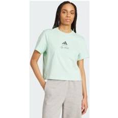 Cotton - Women Polo Shirts adidas AMG Petronas Formula One Team Premium Woven Cropped T-shirt - Frozen Green/Green