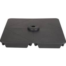 GoodHome Lingga Black Square Parasol Base 8.4kg Filled Up To 64kg Set Of 4