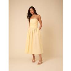 Nobody's child clothing Nobody's Child Butter Yellow Bandeau Felicity Midi Dress
