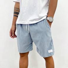Corduroy Shorts Shein Men's Corduroy Casual Shorts - Knee-Length