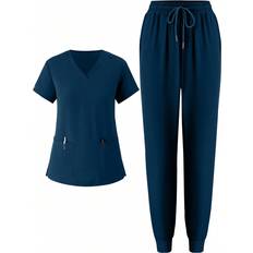 Work Clothing Sets Shein Women Uniform Soft Brushed Sports Nurse Set - Washcloth