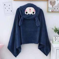 Babies Dressing Gowns Children's Clothing Shein Coral Fleece Soft Absorbent Cartoon Baby Bathrobe With Hooded Design - 70x140cm