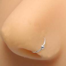 Shein 22G Nose Ring Hoop 925 Sterling Silver Septum Ring Clicker Cartilage Earring - Silver
