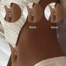 Shein S925 Sterling Silver Belly Button - Silver