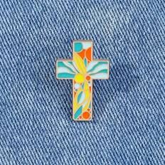 Enamel Brooches Shein Colorful Cross Enamel Brooch Fashion Decorative Brooches - 2025