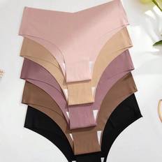 Stretch Knickers Shein 5pcs Women Seamless Underwear Comfortable Skin-Friendly Sexy Hipster Panty - Sports Invisible