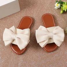 Beige Sandals Shein Plus Size Toddler Girls Flat Sandals - Beige