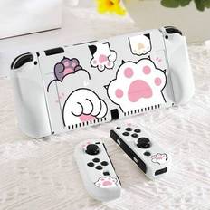 Gaming Accessories Shein White Cat Paw Pattern TPU Thickened Protective Case