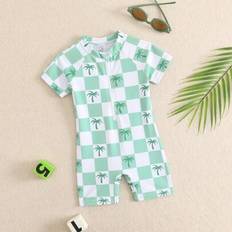 Shein Baby Boy Zipper Short Sleeve Casual Swimsuit - Minimalist Daily
