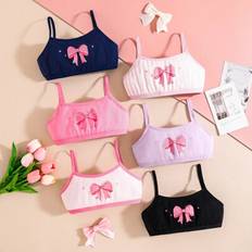 Cotton Underwear Sets Shein Tween Girl Valentine's Day Minimalist Heart & Bow Print Cotton Camisole - Underwear