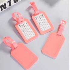 Plastic Travel Accessories Shein Macaron Color Luggage Tags 4pcs