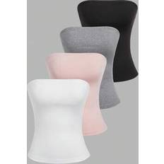 Shein Women Solid Color Fitted Camisole Tops - Summer Tube