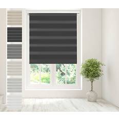 Caecus Blinds Day Night Zebra Roller Blind 120cm x 160cm Black