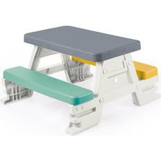White Picnic Tables Dolu Picnic Table for 4 Kids - White/Grey