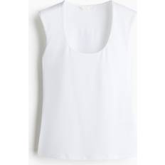 Microfiber Överdelar H&M Damen Tanktop Aus Mikrofaser - Weiß