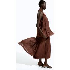 H&M Plissiertes Kleid - Dunkelbraun