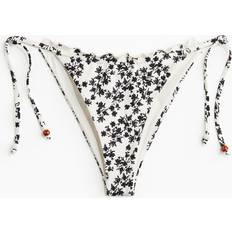 Bikinihosen H&M Tie-Tanga Bikinihose - Weiß/Geblümt