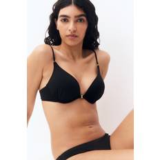 Bikinioberteile H&M Damen Super-Push-up Bikinitop mit Tiefem Ausschnitt - Schwarz