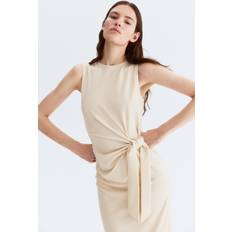 H&M Kleid Mit Knotendetail - Light Beige