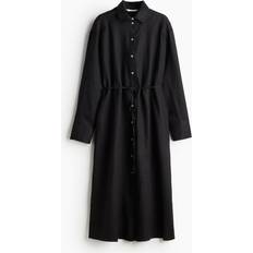 H&M Blusenkleid Aus Leinen - Schwarz