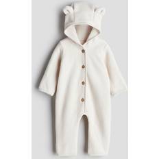 Fleeceoveralls H&M Fleece-Overall Mit Kapuze - Cremefarben
