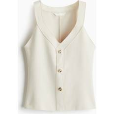 H&M Button Detail Vest Top - Cream