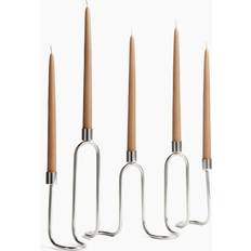 Candelabrums H&M Wavy Metal Candelabra Silver-Coloured Candelabrum