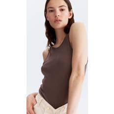 H&M Damen Tanktop Aus Seidenmix Dunkles - Taupe