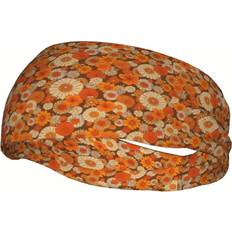 Unisex Headbands Temu Biihudu 70s Retro Daisies Flower Power Headband - Orange/Brown