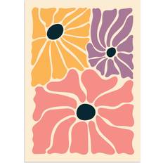 Pink Posters Postery Pastel Petals 30x40 Pink Yellow Purple Poster