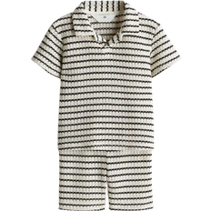 Bomull Övriga sets Barnkläder H&M Textured Knit Set 2-Piece - White/Grey Striped (1287835001)