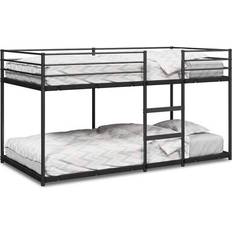 vidaXL Utan Madrass Svart 75x190 cm Stål Våningssäng 79.5x195 cm