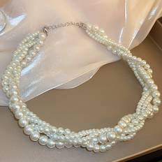Temu Elegant Multi-strand Imitation Pearl Necklace - Women