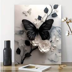 White Diamond Paintings Temu Elegant White Floral Diy 5D Diamond Painting Kit 12 x 16 in
