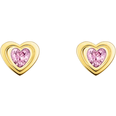 Thomas Sabo Heart Stud Earrings - Gold/Pink