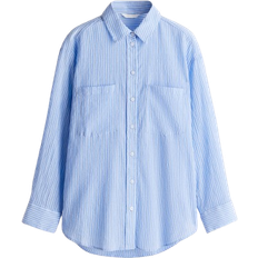 H&M Cotton Shirt - Light Blue/Striped