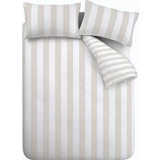 Beige Bed Linen Catherine Lansfield Cove Stripe Duvet Cover Beige, Natural (200x135cm)