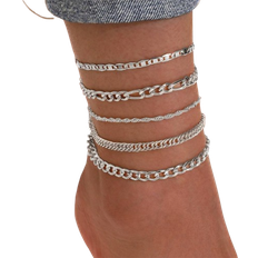 Shein 5pcs Simple Chain Anklet
