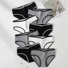 Polyester Knickers Children's Clothing Shein Teen Girls Colorblock Trim Minimalist Sports Triangle Panties