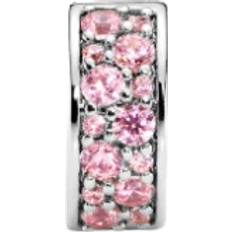 Pandora Pave Clip Charm - Silver/Pink