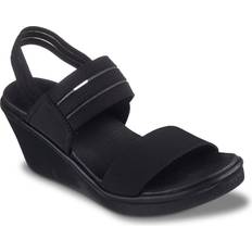 Skechers Heeled Sandals Skechers Cali Rumble On Night Flirt Wedge Sandals - Black