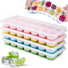 Green Ice Cube Trays Shein 4 Pcs Silicone Trays 14-Cavity 4-Color Mixed Ice Cube Tray